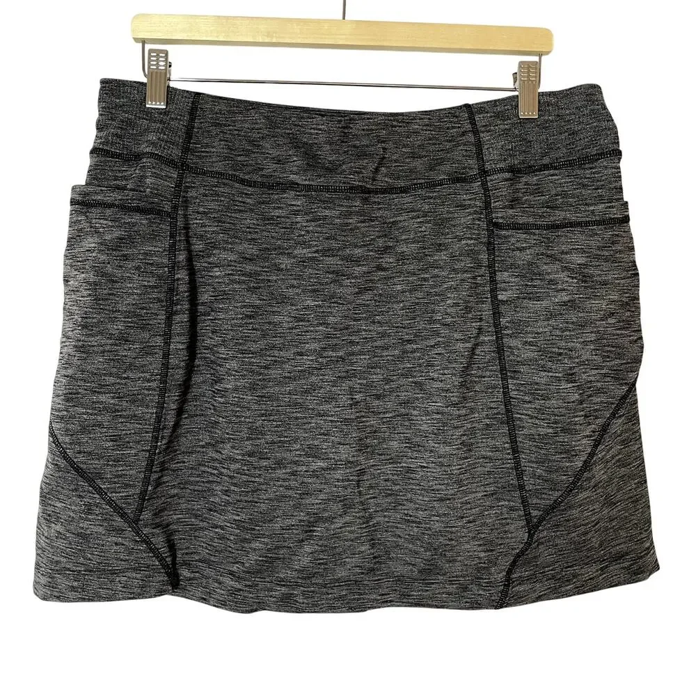 Athleta gray heathered skort sports skirt‎ pockets women's size XL workout